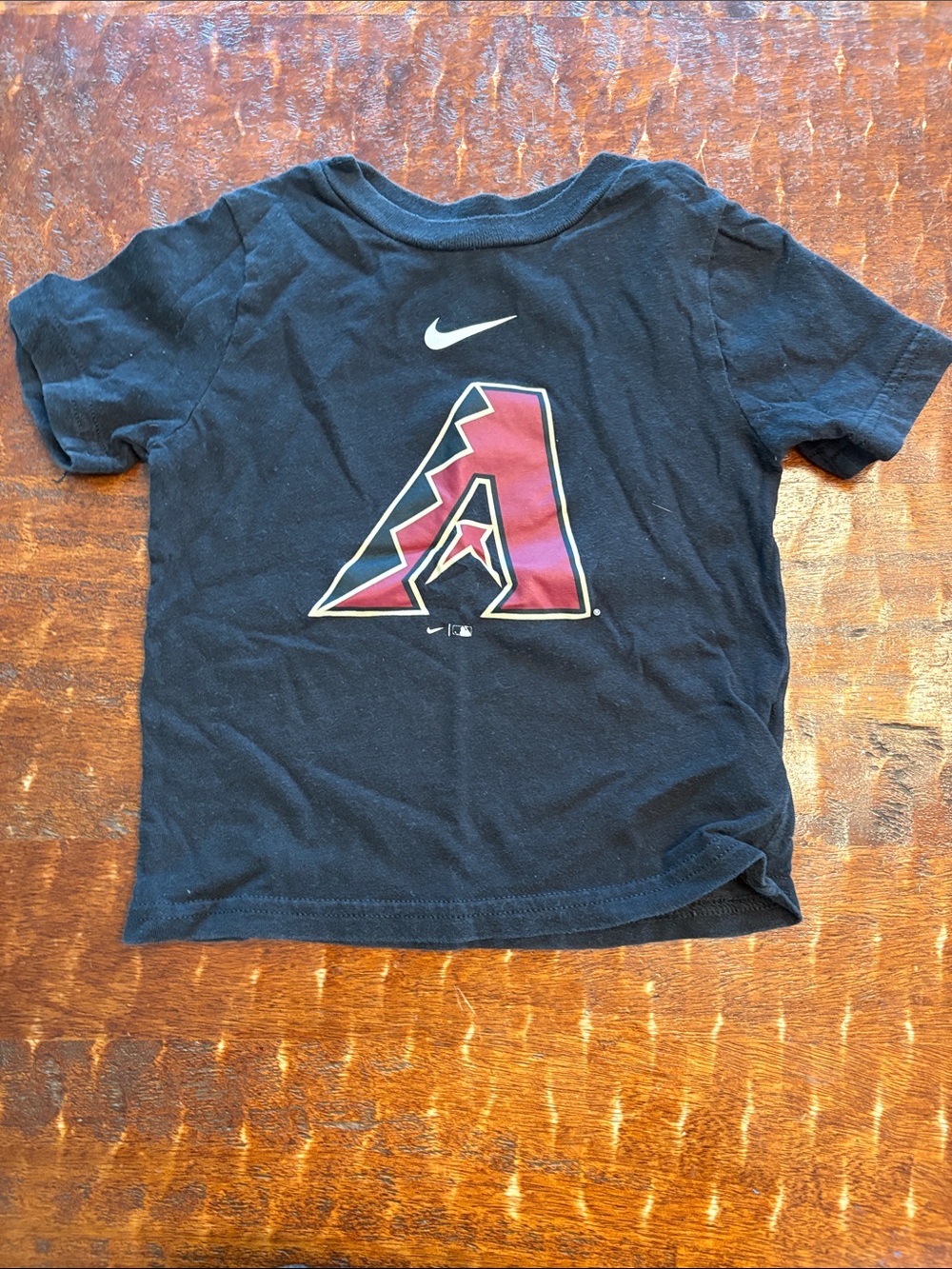 Nike Kids Black Tee with Red Arizona Diamondbacks A and White Swoosh